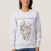 Boho Forest Floral Hare Teach Green Live Serene Trui (Voorkant)