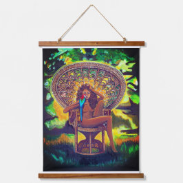 BOHO FOREST GIRL PAPEGAAI HANGEND WANDKLEED