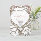 Boho Forest Heart Shaped Tree Initialen in boomsta Kaart (Staand voorkant)