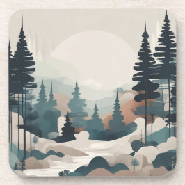 Boho Forest Landschap Kunstwerk Bier Onderzetter