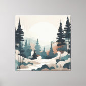 Boho Forest Landschap Kunstwerk Canvas Afdruk (Voorkant)