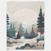 Boho Forest Landschap Kunstwerk Fleece Deken (Voorkant)