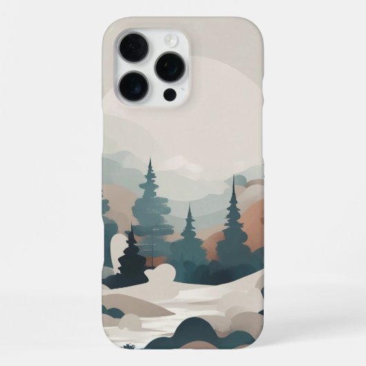 Boho Forest Landschap Kunstwerk iPhone Hoesje (Achterkant)