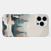 Boho Forest Landschap Kunstwerk iPhone Hoesje (Achterkant horizontaal)