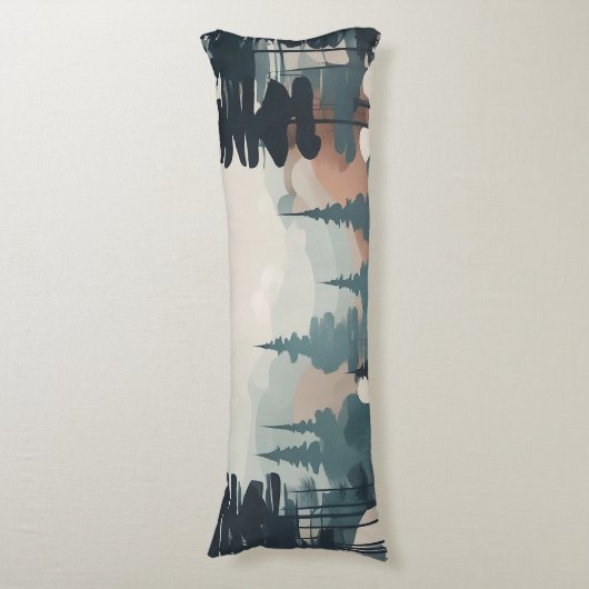 Boho Forest Landschap Kunstwerk Lichaamskussen (Voorkant Verticaal)