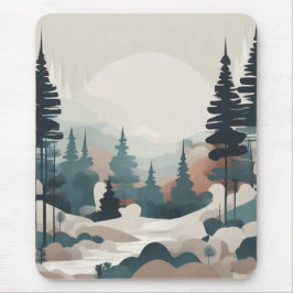 Boho Forest Landschap Kunstwerk Muismat