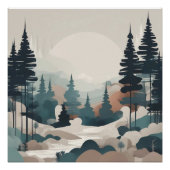 Boho Forest Landschap Kunstwerk Perfect Poster (Voorkant)