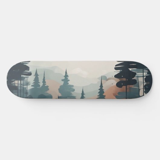 Boho Forest Landschap Kunstwerk Persoonlijk Skateboard (Horizontaal)