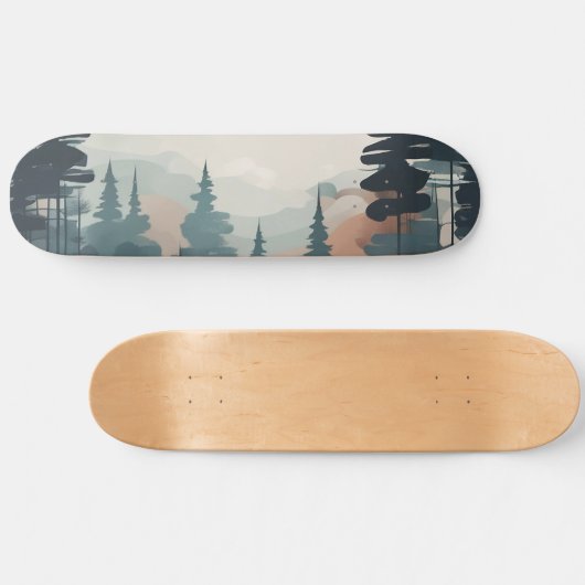 Boho Forest Landschap Kunstwerk Persoonlijk Skateboard (Horizontaal)