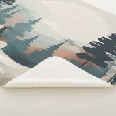 Boho Forest Landschap Kunstwerk Sherpa Deken (3/4)