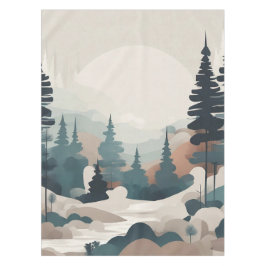 Boho Forest Landschap Kunstwerk Tafelkleed