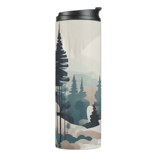 Boho Forest Landschap Kunstwerk Thermosbeker (Gedraaid links)