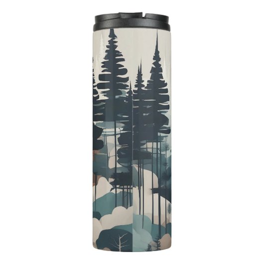 Boho Forest Landschap Kunstwerk Thermosbeker (Achterkant)