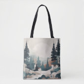 Boho Forest Landschap Kunstwerk Tote Bag (Voorkant)