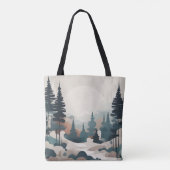 Boho Forest Landschap Kunstwerk Tote Bag (Achterkant)