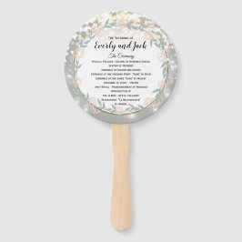 Boho Forest Mason Jar Pink Gold Wedding Programme Handwaaier