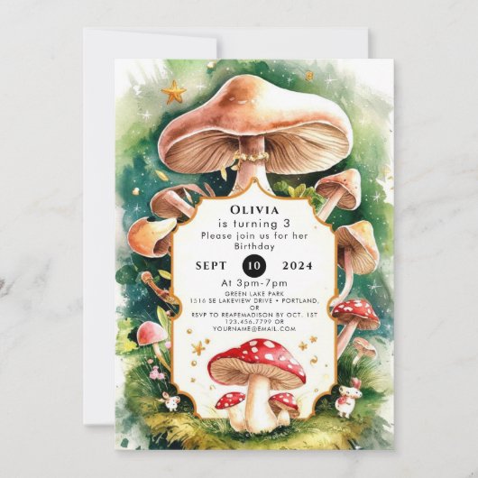 Boho Forest Mushroom Verjaardag Kaart (Voorkant)