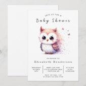 Boho Forest Owl Baby shower Kaart (Voorkant / Achterkant)