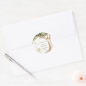 Boho forest watercolor Fairy First birthday Ronde Sticker (Envelop)