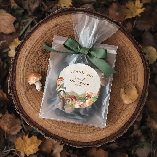 Boho Forest Woodland Animals Rustiek Baby shower Bedankzakje