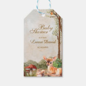 Boho Forest Woodland Animals Rustiek Baby shower Cadeaulabel (Voorkant)
