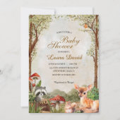 Boho Forest Woodland Animals Rustiek Baby shower Kaart (Voorkant)
