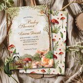 Boho Forest Woodland Animals Rustiek Baby shower Kaart