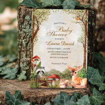 Boho Forest Woodland Animals Rustiek Baby shower