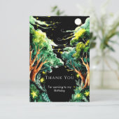 Boho Forest Woodland Verjaardag Bedankkaart (Staand voorkant)