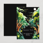 Boho Forest Woodland Verjaardag Bedankkaart (Voorkant / Achterkant)