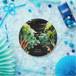 Boho Forest Woodland Verjaardag Papieren Bordje