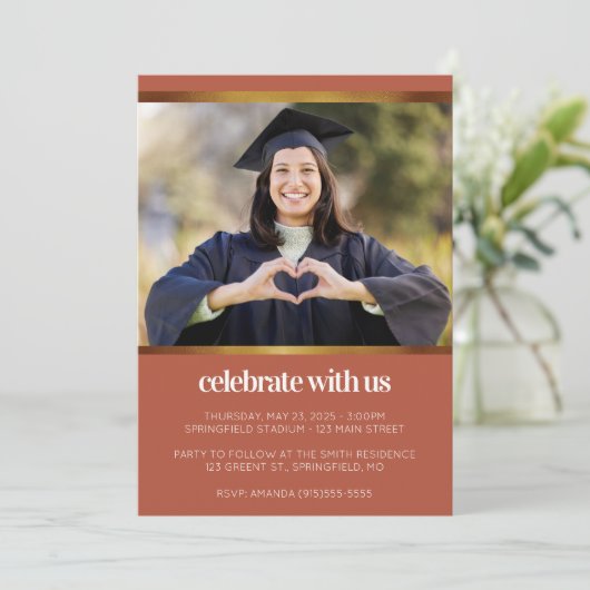 Boho Foto Afstuderen Kaart (Staand voorkant)