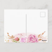 Boho Foto Baby Girl Birth Announding Briefkaart (Achterkant)