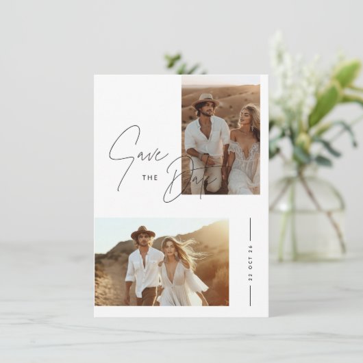 Boho Foto Bewaar de datum Kaart (Staand voorkant)