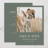 Boho Foto bewaart de datum Kaart minimalistische b (Voorkant / Achterkant)