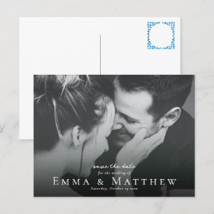 Boho Foto bewaart de datum met Marokkaanse blauwe  Briefkaart