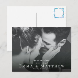 Boho Foto bewaart de datum met Marokkaanse blauwe Briefkaart