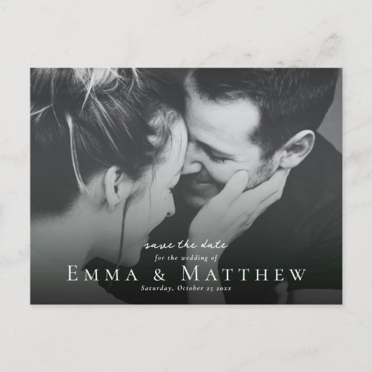 Boho Foto bewaart de datum met Marokkaanse blauwe  Briefkaart (Voorkant)