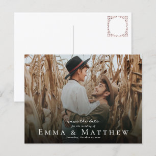 Boho Foto bewaart de Datum met Marokkaanse bruine  Briefkaart