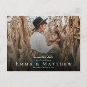 Boho Foto bewaart de Datum met Marokkaanse bruine  Briefkaart (Voorkant)