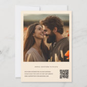 Boho foto Bloemen Wildbloem Rustieke QR code Save The Date (Achterkant)