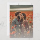 Boho foto Bloemen Wildflower bruiloft Kaart (Achterkant)