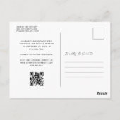 Boho-foto-boog Sage Green QR-code Save the Date Briefkaart (Achterkant)