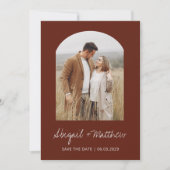 Boho-foto-boog Save The Date Terracotta  Kaart (Voorkant)