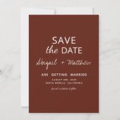 Boho-foto-boog Save The Date Terracotta  Kaart (Achterkant)