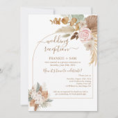 Boho foto bruiloft receptie kaart (Voorkant)