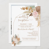 Boho foto bruiloft receptie kaart (Voorkant / Achterkant)