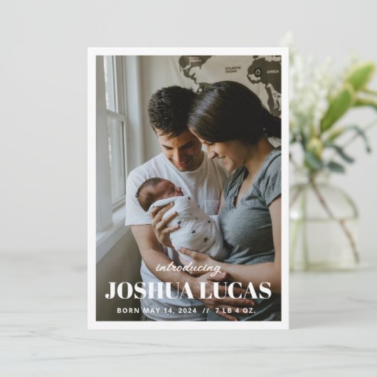 Boho Foto Bruiloft Save the Date Kaart (Staand voorkant)