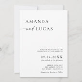 Boho foto bruiloft uitnodigen | Duits minimalistis Kaart (Achterkant)