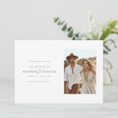 Boho foto bruiloft uitnodiging | Modern elegant (Staand voorkant)